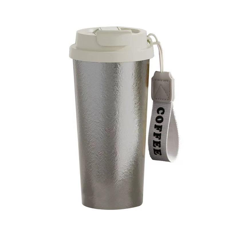 Pure Titanium Double-Layer Peptide Coffee Cup Thermos Portable Outdoor Light Luxury Lily of the Valley Water Bottle 1pc