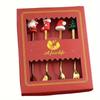 1 Set Xmas Party Fork Spoon Kits Christmas Stainless Steel Creative Tableware Set Glod Spoon Forks Decoration Cutlery Gift