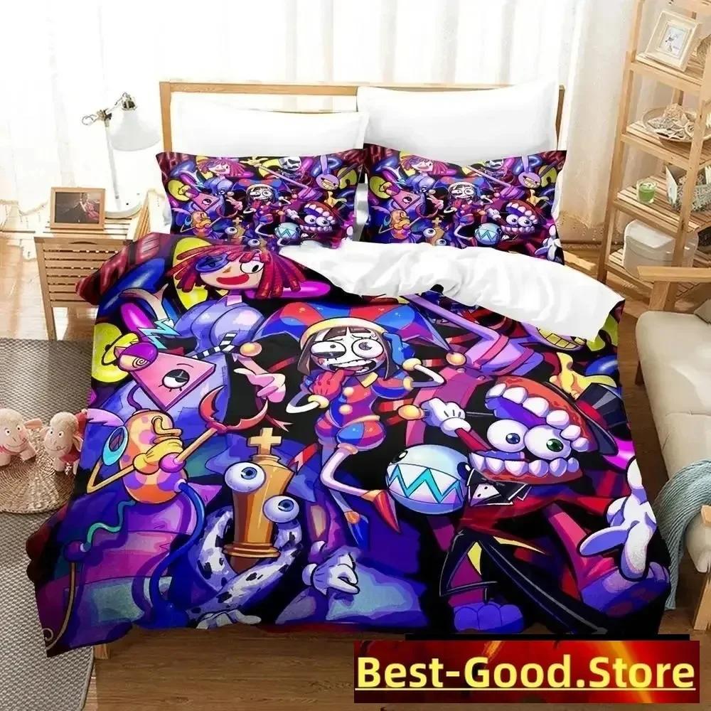 3D Erstaunliches Cartoon Digitaler Zirkus Bettwäsche Set Bettbezug Voll Queen King Größe Kissenbezug Bedruckt Erwachsener Kind Schlafzimmer Einzel Doppel