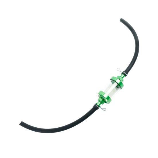 Synligt Genomskinligt Bränslefilter i Glas med Förtjockad 5/16-tums Bränsleslang Och Slangklämmor Universellt Oljefilterkit för Motorcyklar Gräsklippare Småmotorer