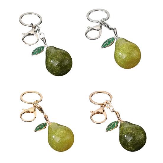 Keychain Pendant Imitation Glitter Pear Shape Zinc Alloy Key Chain with Lobster Clasp Easy To Hang Key Holder Backpack Car Accessory