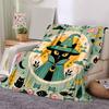 1pc Green Wizard Cat Blanket  Soft Throw for Home Decor, Perfect Gift for All Seasons, Living Room, Travel, Camping, Car Blankets