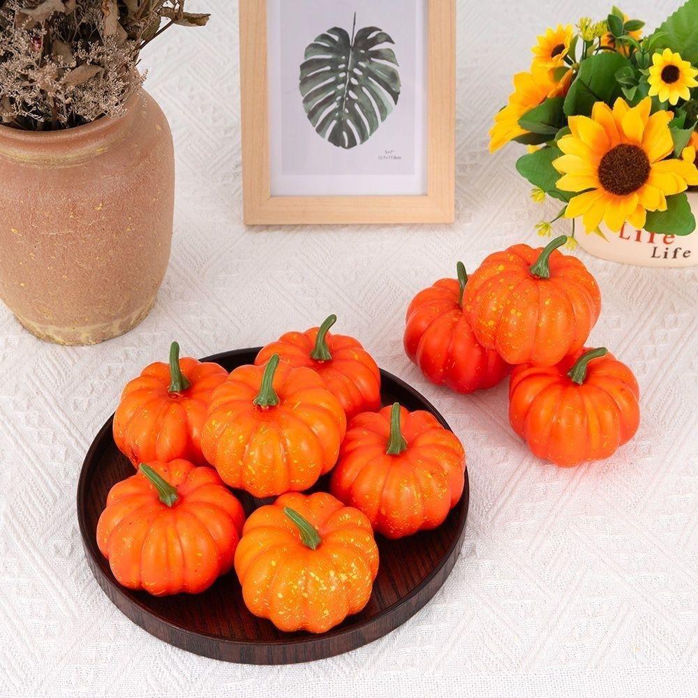 5PCS Foam Artificial Pumpkin Mini Size Halloween Decorate Pumpkins Household Decoration