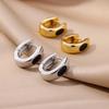 Women's Retro Zirconia Hoop Earrings Stainless Steel Pierced Earrings Light Luxury Simple Niche Design Earrings