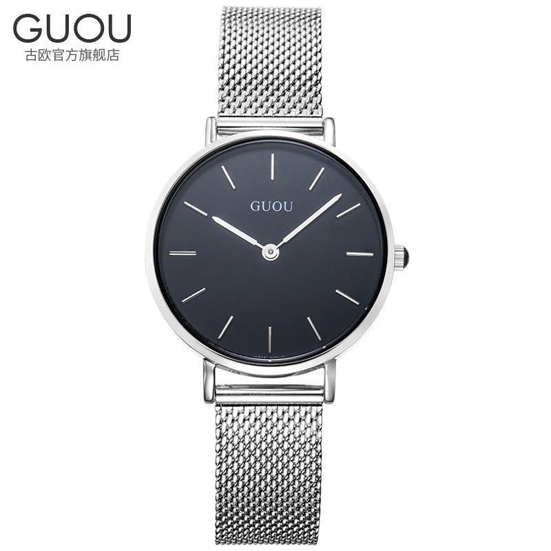 Женские водонепроницаемые модные часы французские нишевые студенческие простые темпераментные пару кварцевые часы