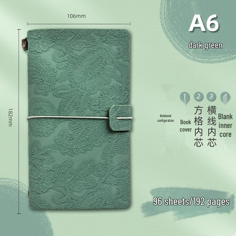 A6 Retro Stamped High-Value Diary and Small Notebook