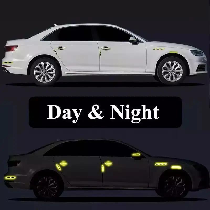 14 Piece Car Reflective Stickers Car-styling Rearview Mirror Car Stickers Safety Warning Reflective Car Strip Exterior accessory