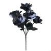 Gothic-style Black White Rose Artificial Flowers Halloween Party Home Decoration Fake Floral Advertising Photo Background Props