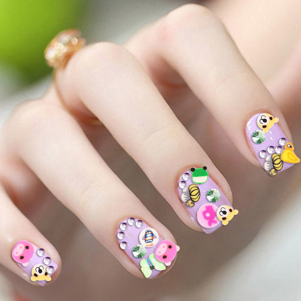 1000Pcs Nail 3D Letter Fragments Of Polymer Clay Stickers Gel Tips