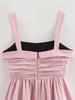 2026 Pink Draping Balloon Mini Camisole Dress - European & American Style Women's Fashion.