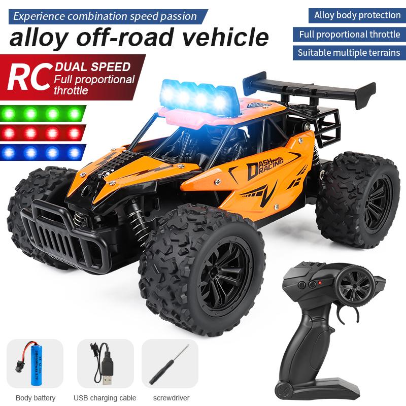 

RC Car RC Drift Racing 1:16 Full Proportion Vehicle Off Road Alloy 2.4G Radio High-Speed Trucks With LED Light Climbing Gift Toy