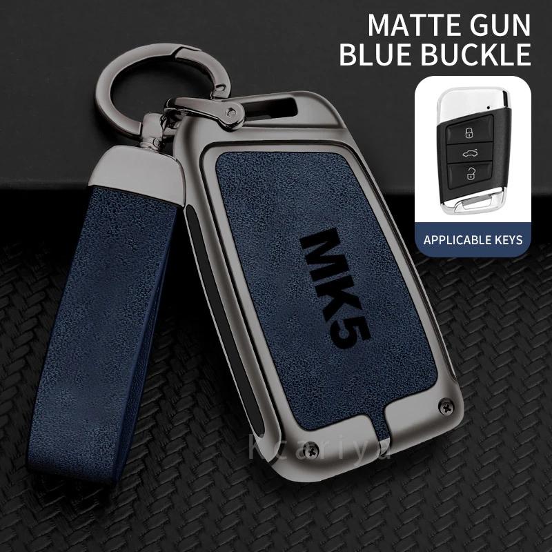 Auto TPU Zinc Alloy Key Case Bag For VW Volkswagen GOLF 5 MK5 Car Key Chain Car Metal Key Shell Interior Decoration Accessories