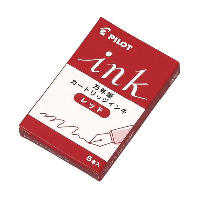 Pilot Fountain Pen Ink 5 Cartridges X 10 Packs Cartridges, Red, (IRF50S10R)