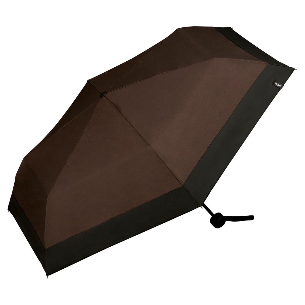 Parasol Folding Umbrella Light Blocking Minimum Basic Parasol Brown Light Blocking UV Protection for Both Sun and Main Rib 55 Cm Simple Compact