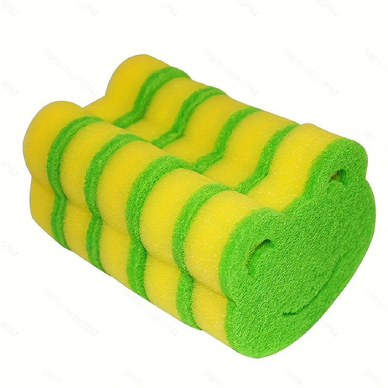 5pcs Frog Shaped High Quality Wheat Straw Cleaning Sponges Dual Sided, Multi Functional Scouring Pads for Kitchen Bathroom Heavy Duty Dishwashing