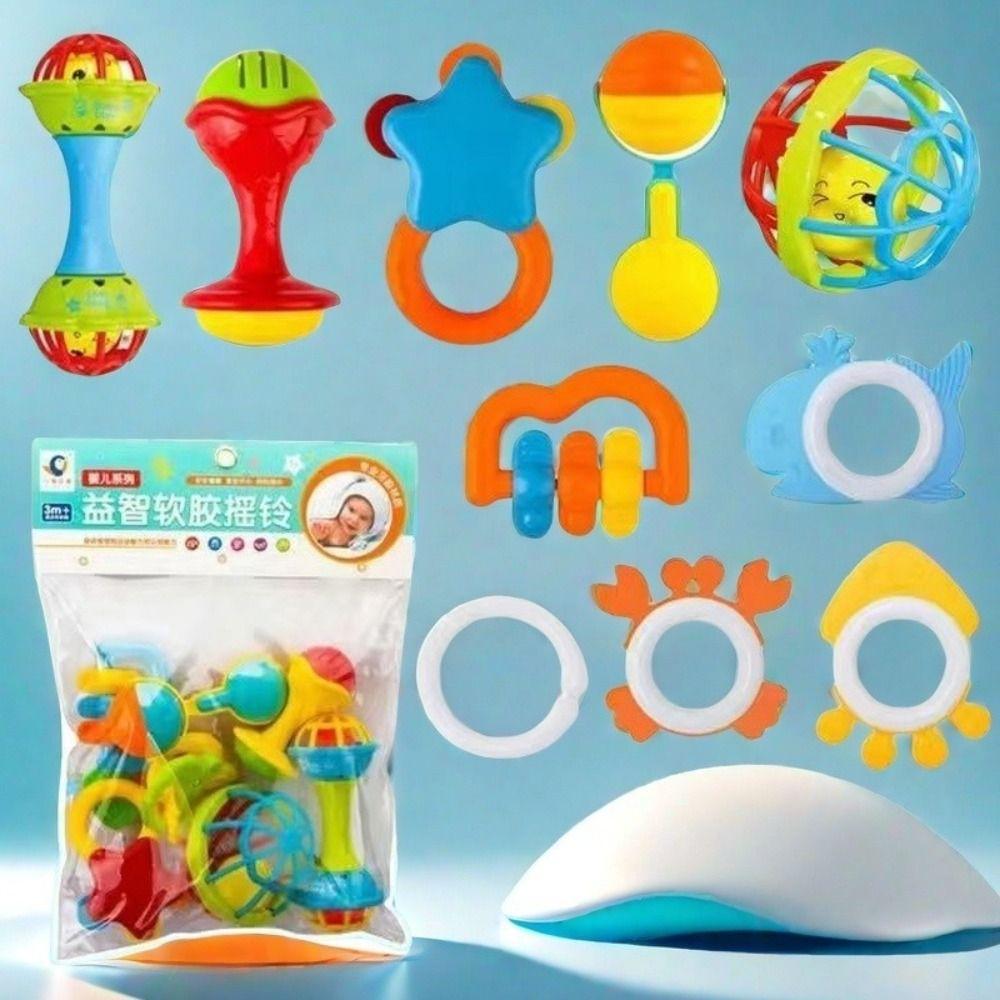 Chewable Musical Instrument Toys Non-Toxic Hand Bell Toys Baby Rattle  Ability Training