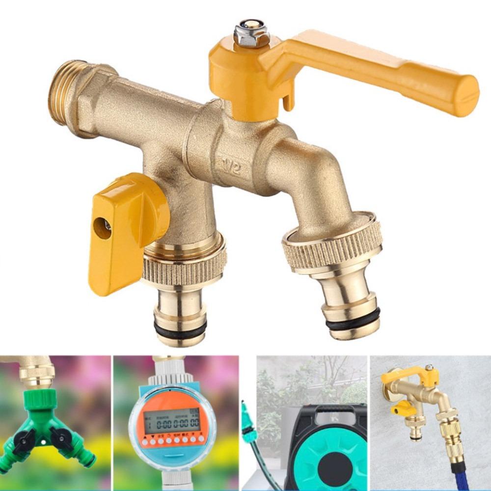 2-Way IBC Water Tank Connector Ball Valve Irrigation Brass Tap Joint  Cold Climates