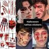 Krvavé jizvy Halloween Dočasná tetování Nálepka na obličej Halloween Body Art samolepky Holiday Party