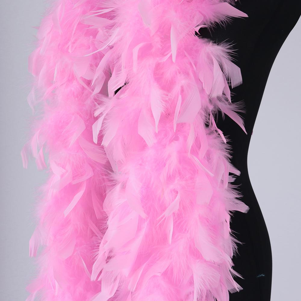 DIY 2 Yards Fluffy Pink Turkey Feather Boa Wedding Clothes Christmas DIY Decoration Chandelle Boas Feathers for Shawl Crafts 90 Gram