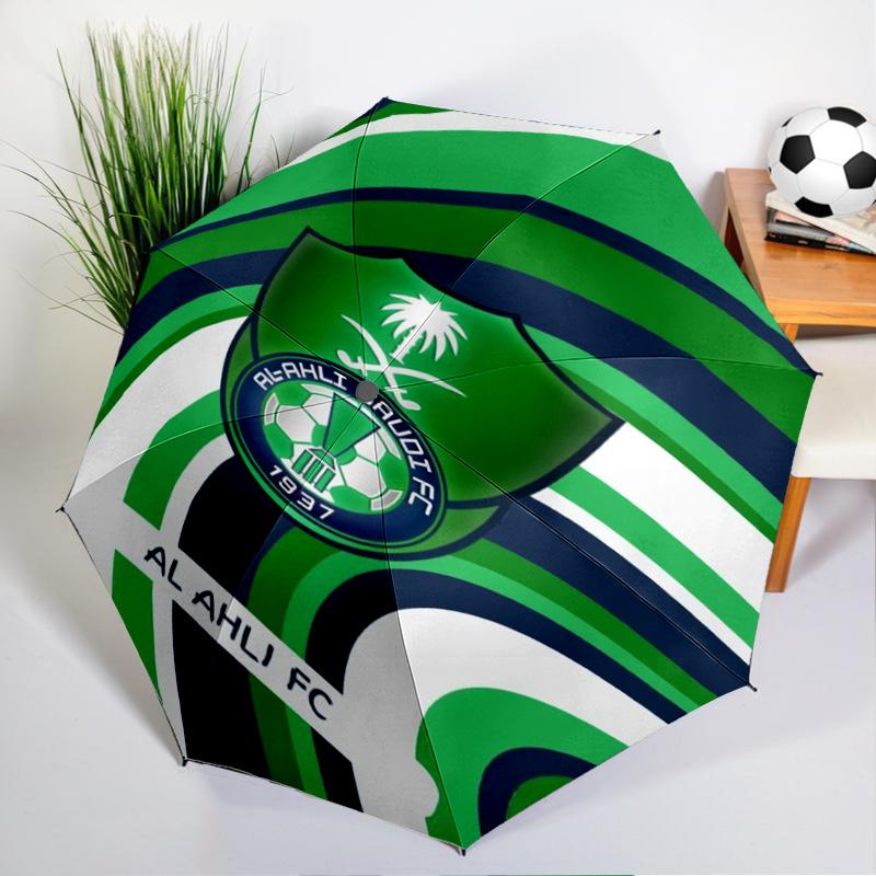 Al-Ahli Saudi  Umbrella - Automatic Open/Close, Compact 8-Rib Lightweight Umbrella Essential for outdoorPicnic Accessory Fan Gifts