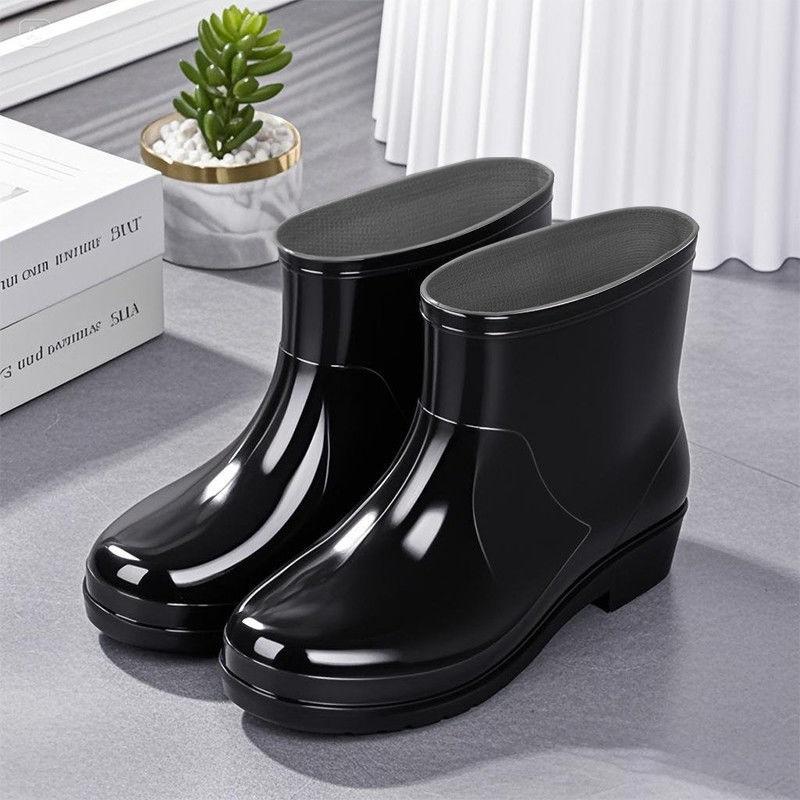 Ladies' Outdoor Anti Slip And Waterproof High Heeled Thick Soled Rain Boots