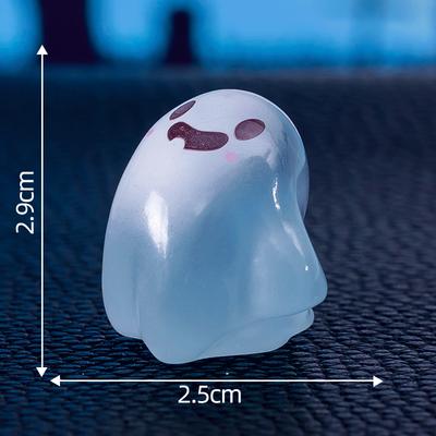 Cute Mini Glow-In-The-Dark Halloween Ghost Dolls Moss Micro Landscape Ornaments Diy Desktop Decoration Kawaii Resin Crafts