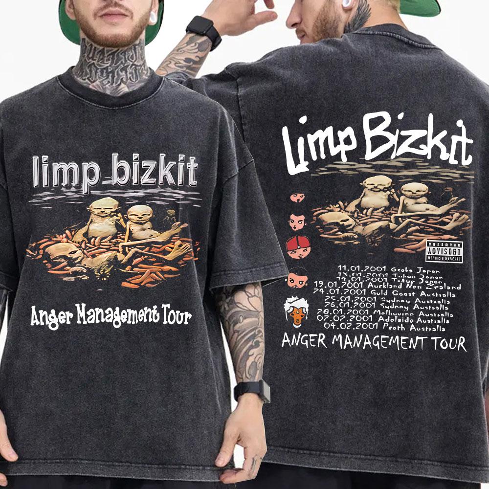 ZheXiong TEE Vintage Gewassen Rockband Limp Bizkit T-shirt Heren Dames Kleding Mode Hip Hop Gothic Oversized Korte Mouw T-shirt Streetwear XL