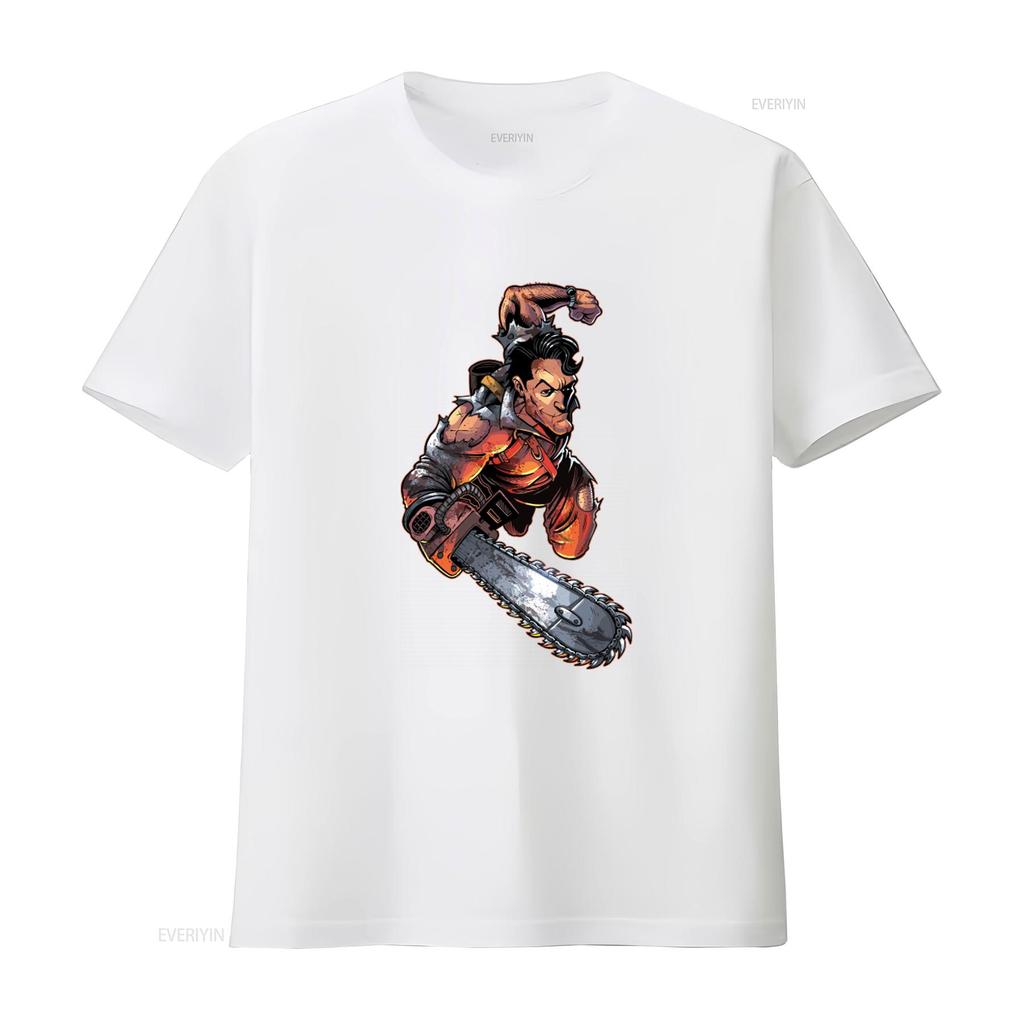 Ash Williams Evil Dead T Shirt 100 Cotton for Men All Sizes Available Vintage Washed Versatile Homme Graphic Streetwear Stylish