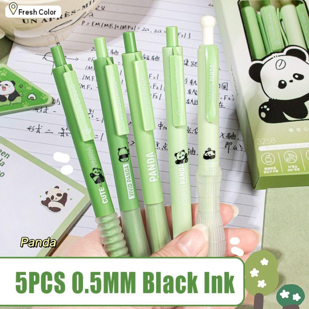 5PCS/Set Press Type Pocket Pen Soft Grip Ballpoint Pen High Quality Office Signature Pen Students