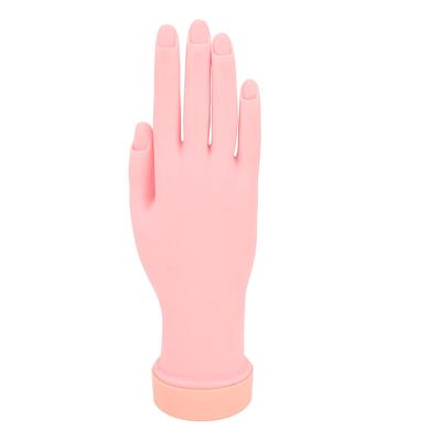 Manicure Practice Hand Model Embedded Nail Grooves Bendable Nails Tips Art Trainer Hand for Props