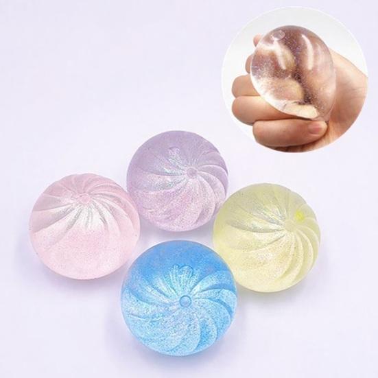 1/2/4Pcs Clear Steamed Bun Toy Stress Relief Slow Rising Small Dumpling Sensory Toy Hand Relaxation Soft Dough Ball Squeeze Fidget Toy