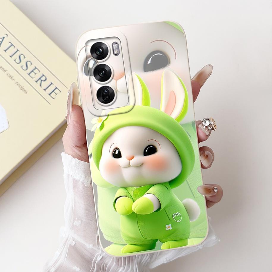 For OPPO Reno 12 5G Case CPH2625 Cute Cartoon Rabbit Cactus Soft Silicone Cover For Oppo Reno 12 Pro CPH2629 Bumper Reno12 Coque