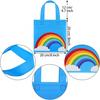 Aneco 24 Pieces Candy Non-Woven Bags Rainbow Party Favor Bags 8×8 Inch Trolls Goodie Bags 6 Colors Party Favor Gift Bags for Birthday Wedding