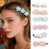 2Pcs Hairpin Hand-Painted Cloud Expressions with Glitter Stars Resin Hair Clips Toddler Girl Hair Accessory Photo Prop