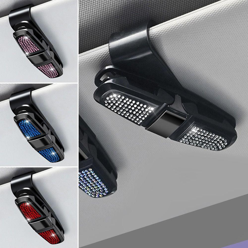 

Универсальный автомобильный солнцезащитный козырек с кристаллом, держатель для очков, держатель для билетов, держатель для солнцезащитных очков, очков