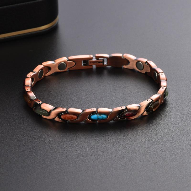 Bracelet Magnétique Coloré Turquoise et Cuivre pour Femmes - Hypoallergénique et Tendance