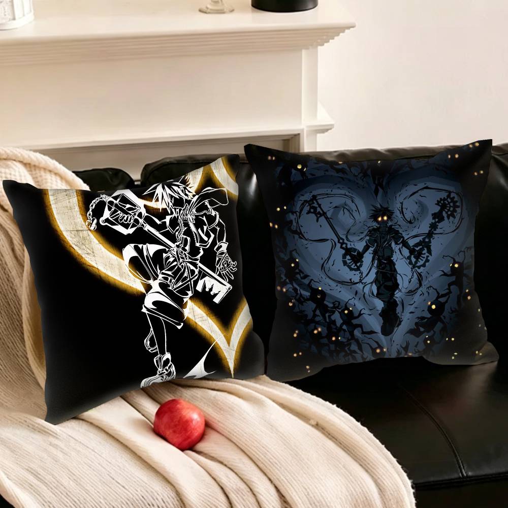 K-Kingdoms Hearts-S G-Game Pillowcase For Sofa Room Office Decor Printing Protector Cushion Cover Valentine Gift Custom