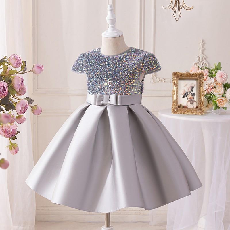 Mädchen Pailletten Prinzessinnenkleid Kinder Formelles Partykleid Hochzeit Wettbewerb Gastgeber Auftritt