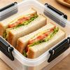 Plastic Bread Storage Container with Clear Lid and Side Clasps for Sandwich Bread and Countertop Household Storage
