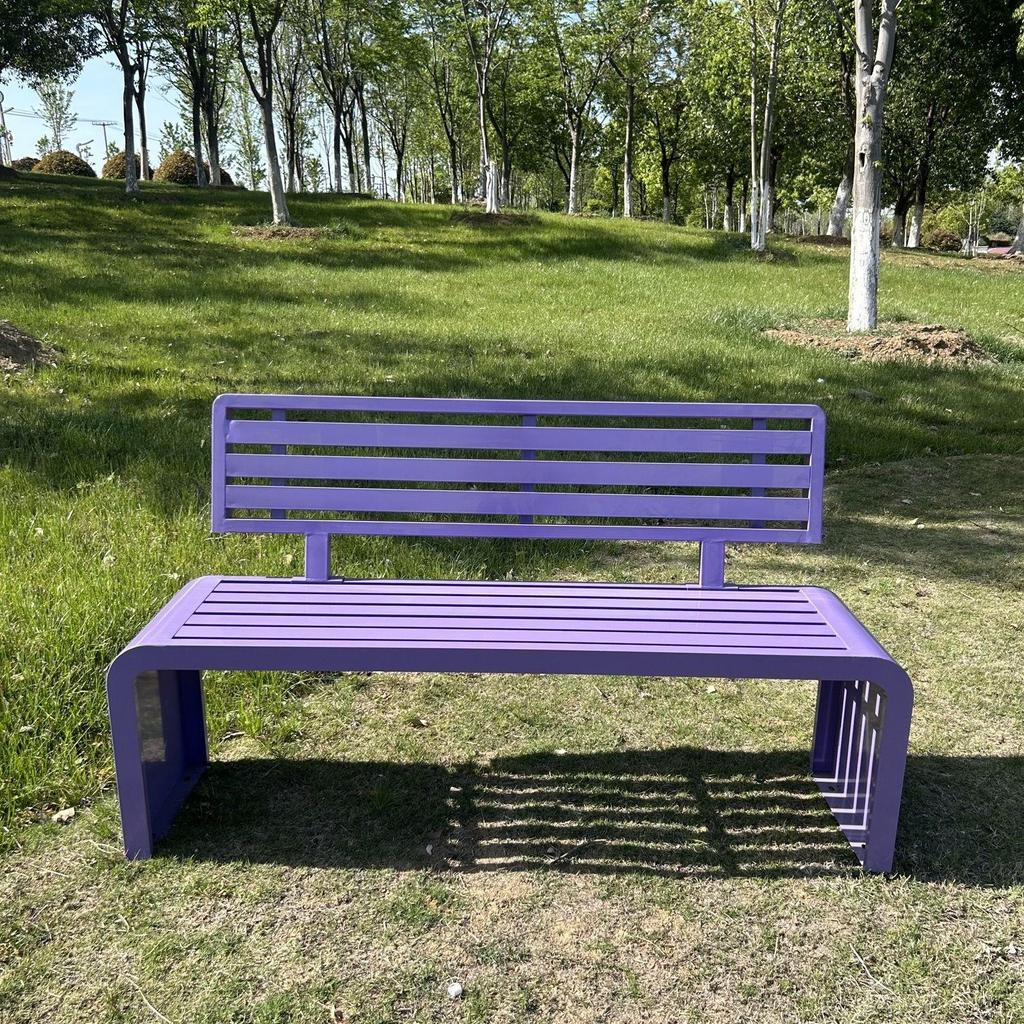 Wrought Iron Outdoor Bench with Backrest