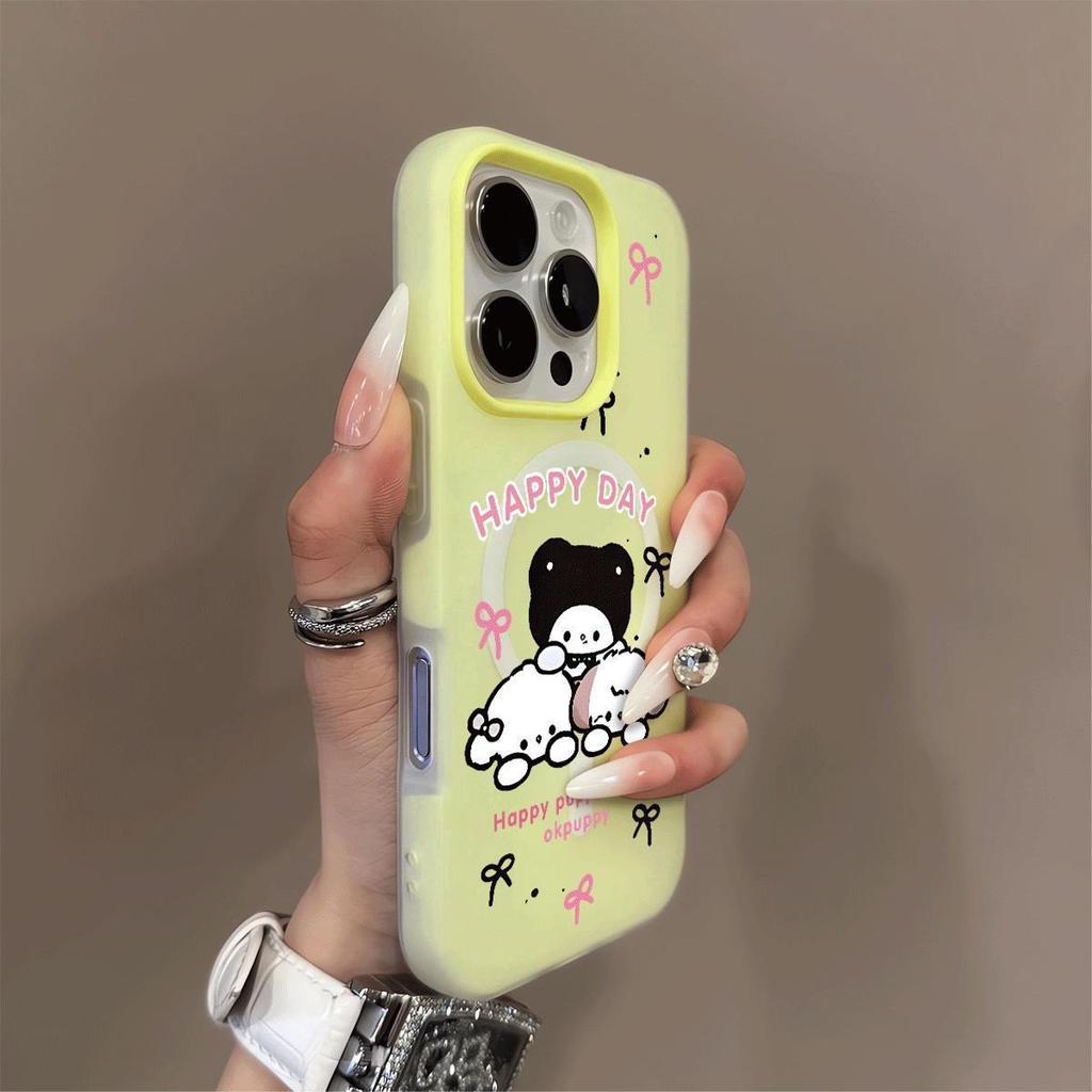 Magnetic Jelly Two-in-one For Apple Mobile Phone Case Premium Caseti Double Layer Mobile Phone Case Ins Little Black Cat Mobile Phone Case