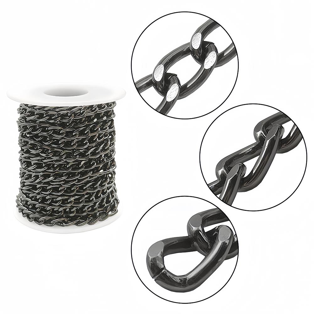 5M Metal Aluminum O-Shaped Chains Twist Chain for DIY Necklace Bracelet Jewelry Making Clothing Bag Component Accessory Supplies