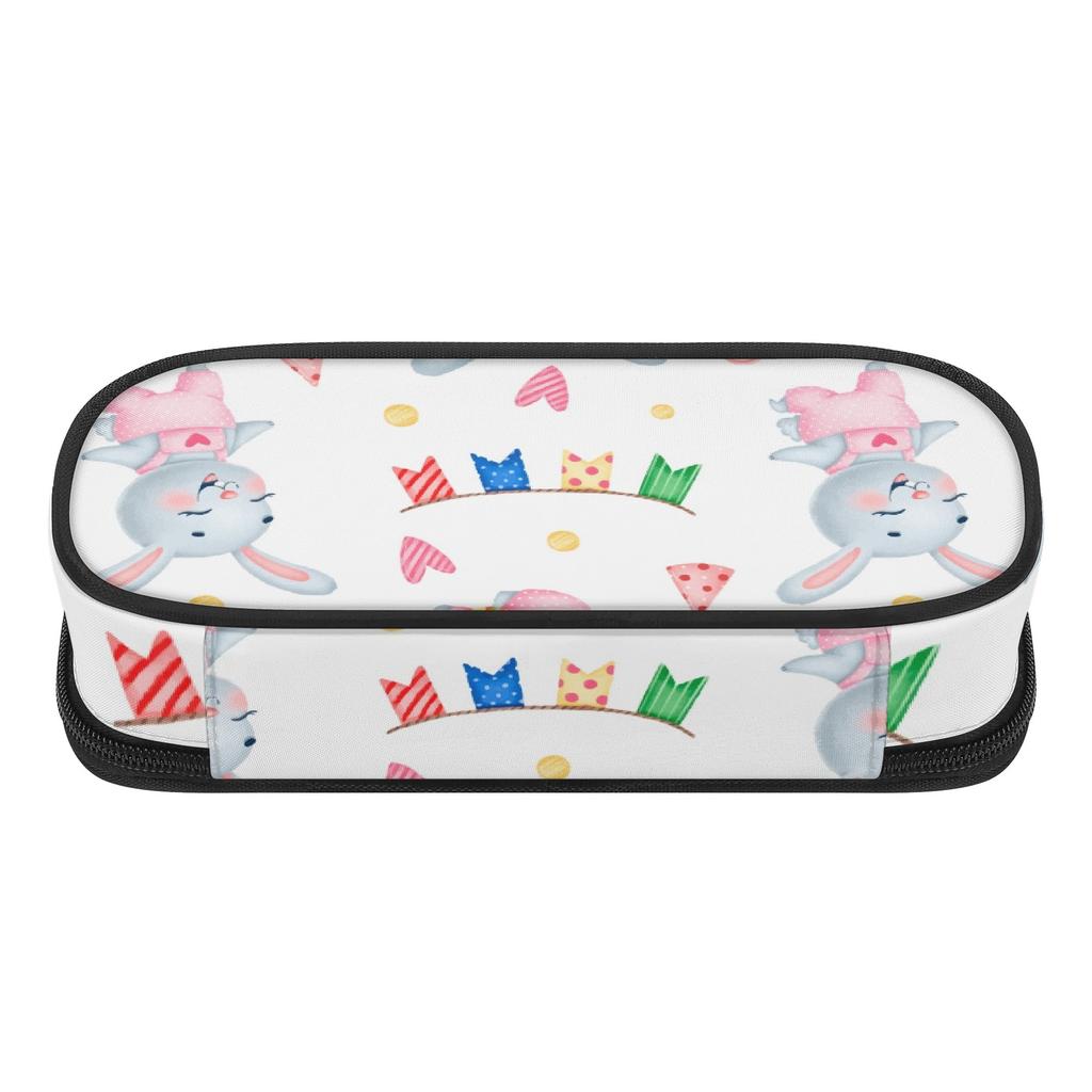Pen Case Printed Durable 300D Polyester Zipper Closure with Mesh Pocket Removable Divider and Pen Slots for Everyday Study