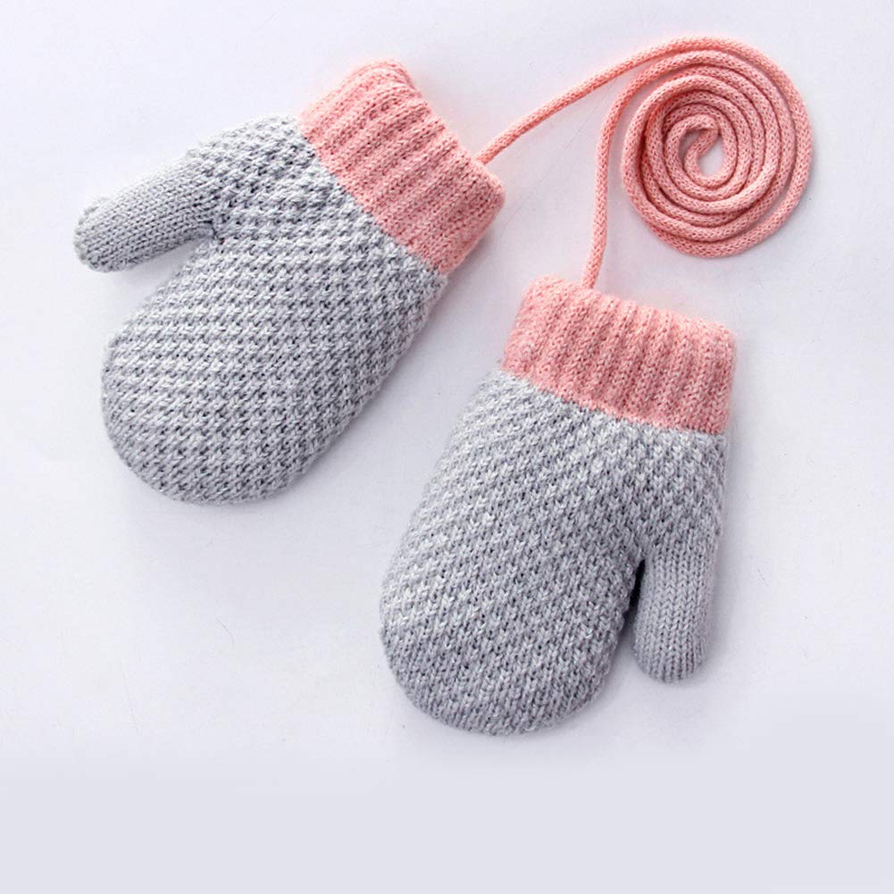 eigenn Mittens with Thick Warm for Boys and Girls Ages Perfect for Playing in the Going to and as a Baby Gift Children's Drawstring, Fleece-Lined,