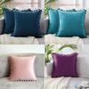 Luxurious 45x45cm Pom-poms Cushion Cover In Soft Velvet For Elegant Home Dcor
