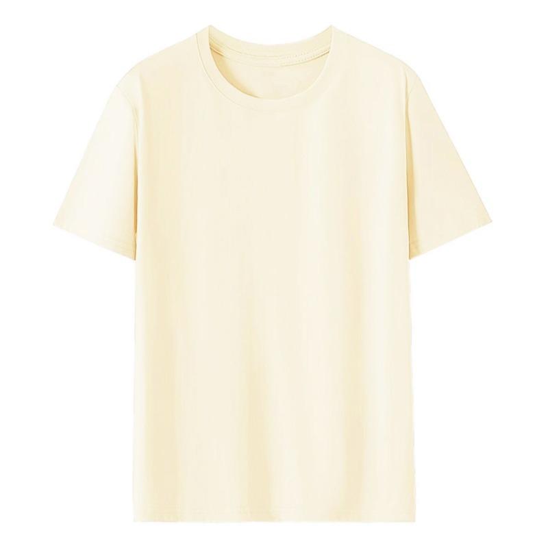 Pure cotton T-shirt women's round neck short-sleeved T-shirt logo advertising shirt group clothing trendy brand women's top solid color clothes