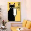 Retro Wein und Jazz, Sommerfest, Poster, Leinwand, Gemälde, abstrakte Katzen, Getränke, Wandkunst für das moderne Wohnzimmer, Wohndekor