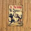 Vintage Dancing Cats Metal Tin Sign - Fun Wall Art for Kitchen, Bar, Cafe & Garage Decor | Durable Iron, Easy to Hang | 8X12 Inc