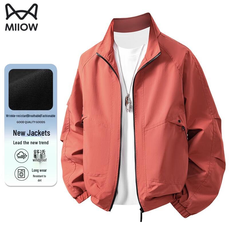 MiiOW Men s Winter Windproof Stand Collar Casual Jacket M