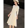 Lan Se Er 2026 Spring Elegant Beaded A-Line Midi Dress